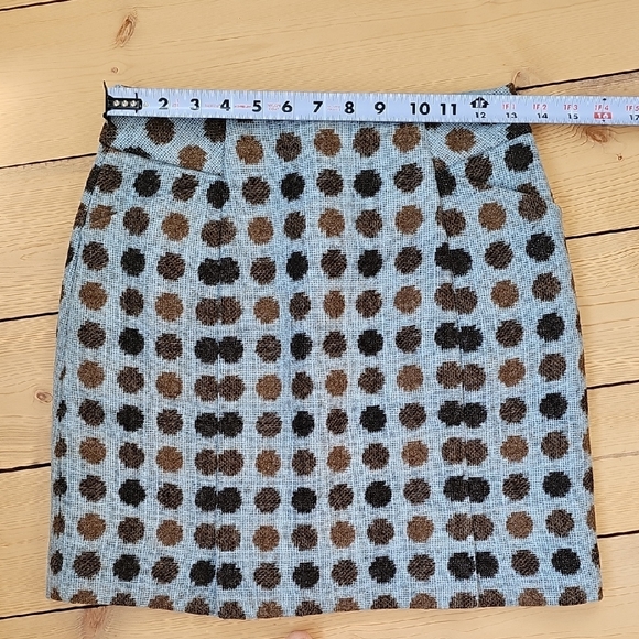 Boden Blue and Brown Polka Dot Pencil Skirt - Picture 5 of 7